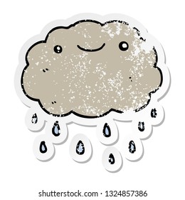distressed sticker of a cartoon cloud