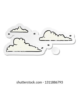 bedrückter Aufkleber einer Cartoonwolke
