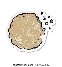 pegatina angustiada de una galleta de dibujos animados