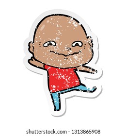 distressed sticker of a cartoon creepy guy