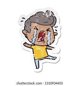pegatina angustiada de un hombre llorando