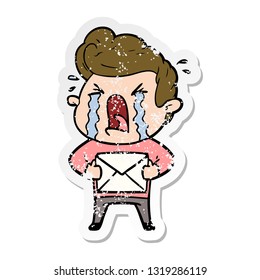 pegatina angustiada de un hombre llorando