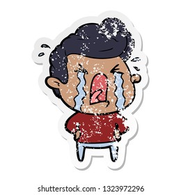 pegatina angustiada de un hombre llorando