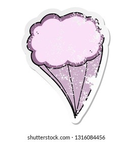 distressed sticker of a cartoon decorative cloud