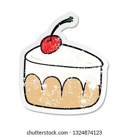 distressed sticker of a cartoon dessert