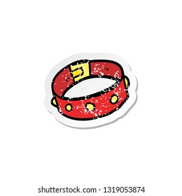 distressed sticker of a cartoon dog collar