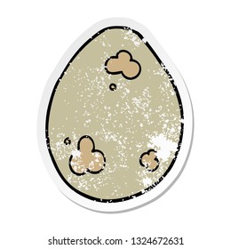 distressed sticker of a cartoon egg