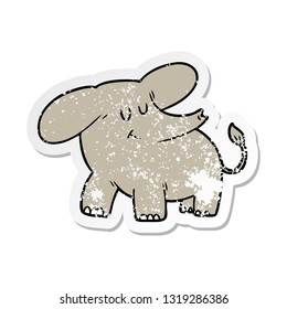distressed sticker of a cartoon elephant