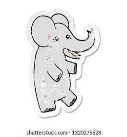 distressed sticker of a cartoon elephant