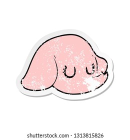 distressed sticker of a cartoon elephant face