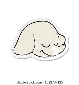 distressed sticker of a cartoon elephant face