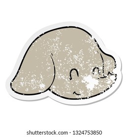 distressed sticker of a cartoon elephant face