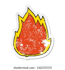 pegatina angustiada de un incendio de caricatura