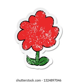 distressed sticker of a cartoon flower
