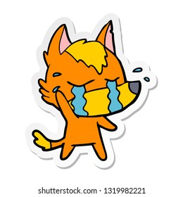 distressed sticker of a cartoon fox