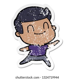 pegatina angustiada de un hombre amigo de las caricaturas