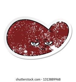 pegatina angustiada de una vejiga de caricatura