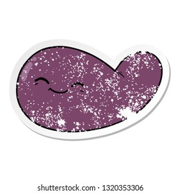 distressed sticker of a cartoon gall bladder