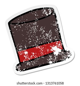 distressed sticker of a cartoon hat