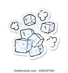 distressed sticker of a cartoon ice cubes