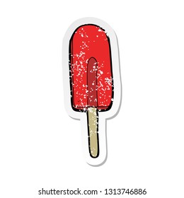 distressed sticker of a cartoon ice lolly