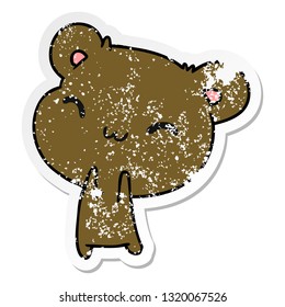 distressed sticker cartoon illustration kawaii cute teddy bear