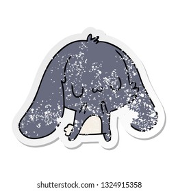 distressed sticker cartoon illustration kawaii cute furry bunny