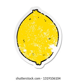 distressed sticker of a cartoon lemon