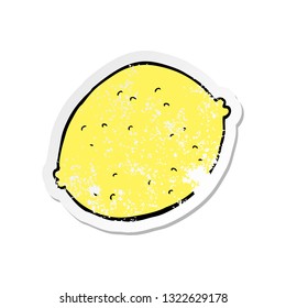 distressed sticker of a cartoon lemon