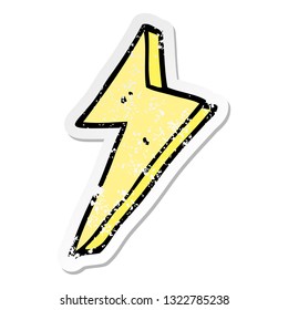distressed sticker of a cartoon lightning