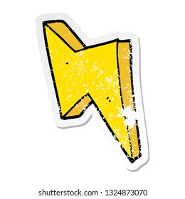 distressed sticker of a cartoon lightning