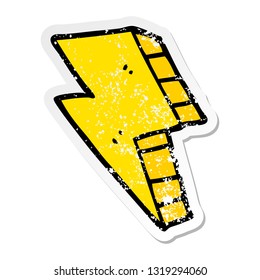 distressed sticker of a cartoon lightning bolt