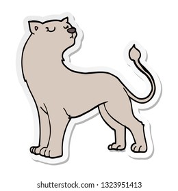 distressed sticker of a cartoon lioness