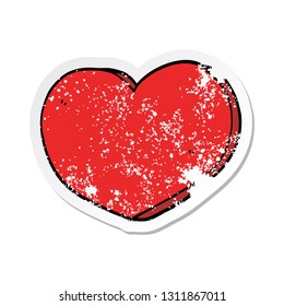distressed sticker of a cartoon love heart