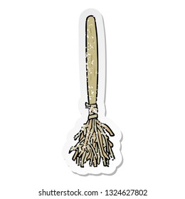 distressed sticker of a cartoon magic broom