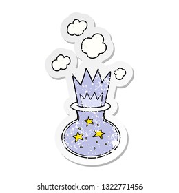 distressed sticker of a cartoon magic potion
