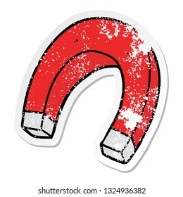 distressed sticker of a cartoon magnet