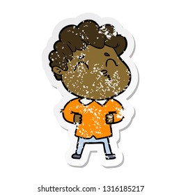 bedrückter Aufkleber eines Cartoons