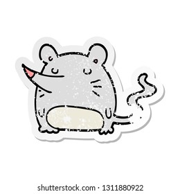 pegatina angustiada de un ratón de dibujos animados