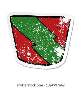 distressed sticker of a cartoon muffin pot