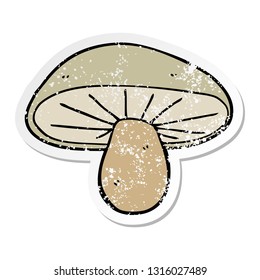 distressed sticker of a cartoon mushroom