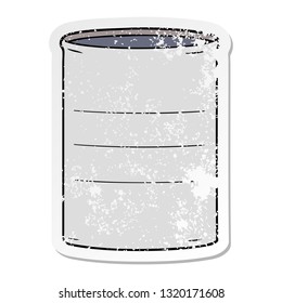 distressed sticker of a cartoon oil drum