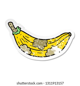 distressed sticker of a cartoon old banana