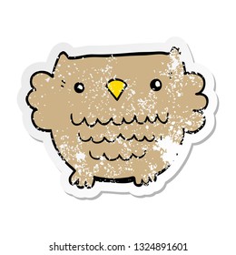 distressed sticker of a cartoon owl