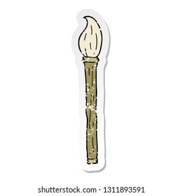 distressed sticker of a cartoon paint brush