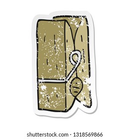 distressed sticker of a cartoon peg