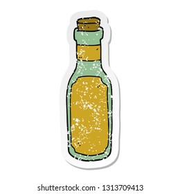 distressed sticker of a cartoon potion bottle