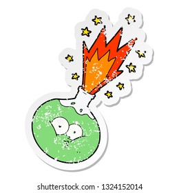 distressed sticker of a cartoon potion exploding