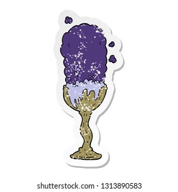distressed sticker of a cartoon potion goblet