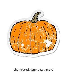 pegatina angustiada de una calabaza de dibujos animados